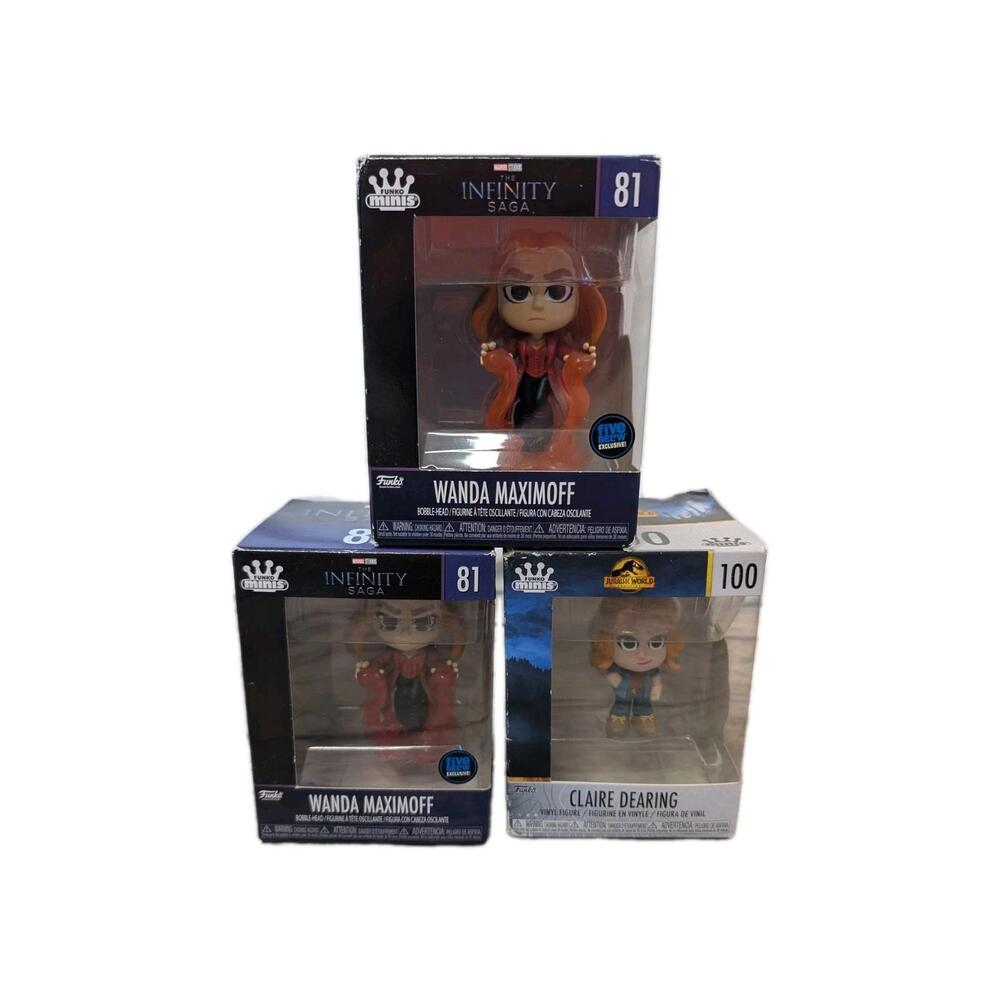 Lot Of‎ Three Mini Funkos Wanda Maximoff, Claire Dearing